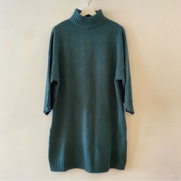 NEW Monki ASOS Green High Neck Sweater Dress Women’s Size Medium - Picture 1 of 11